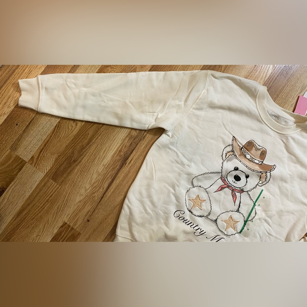 White Bear Country Music Graphic Sweat Shirt Size Medium NWT - Picture 5 of 10